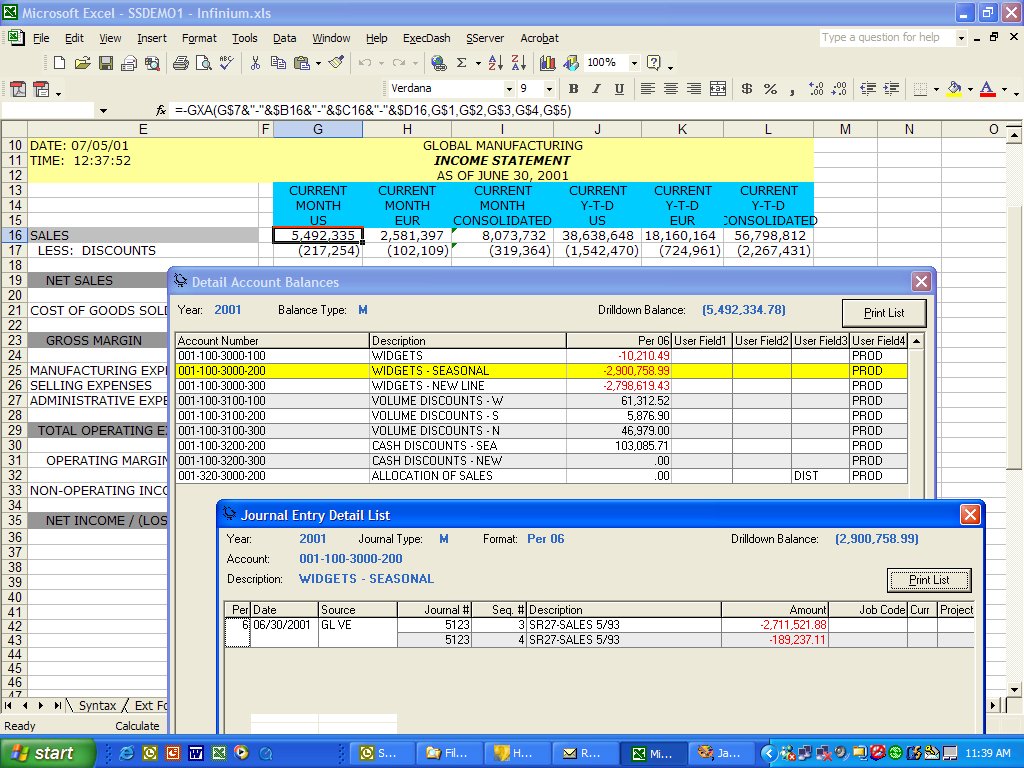 Spreadsheet Server Reports for Infinium Synthasys